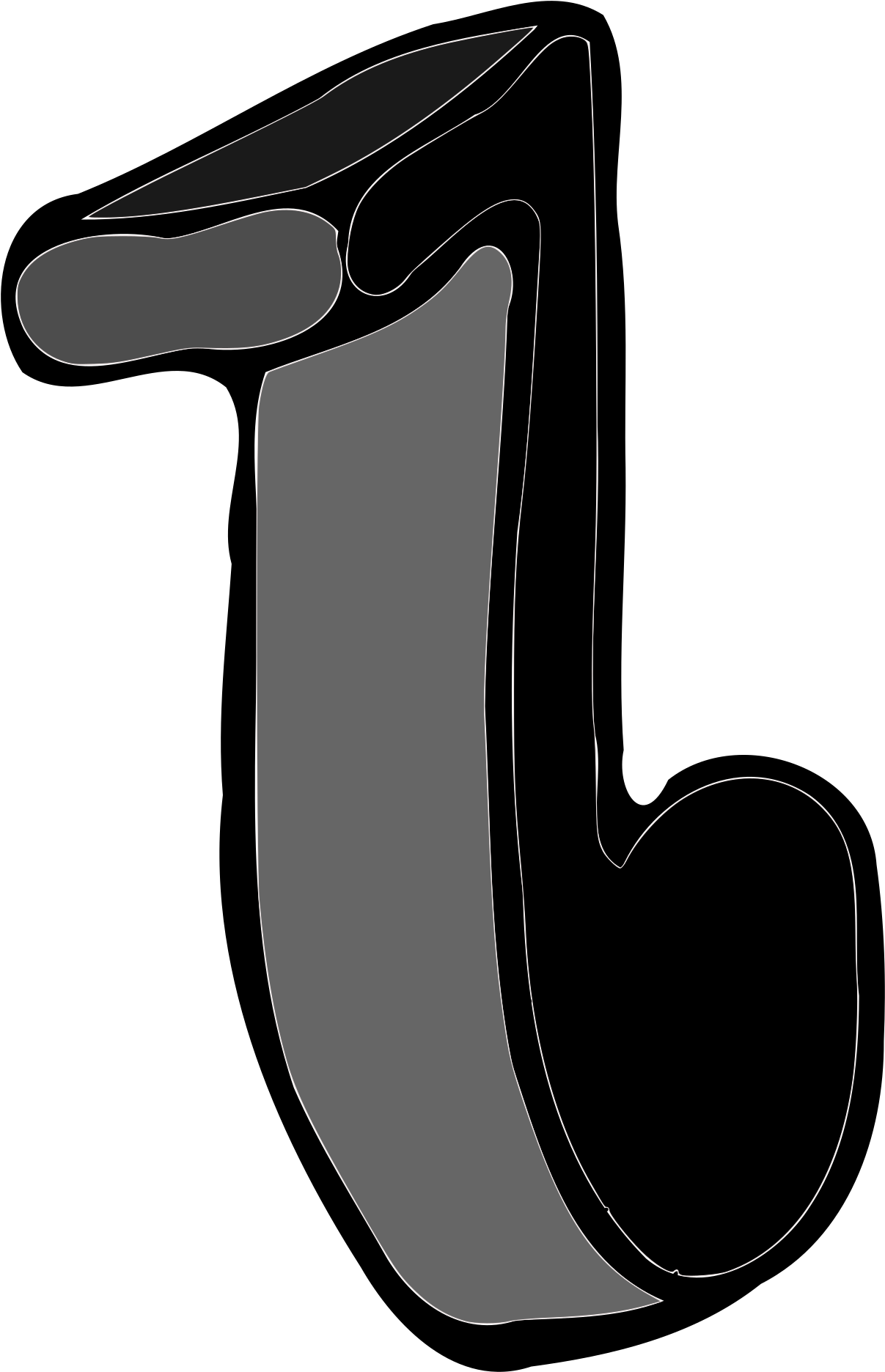 Single Music Note 2 - Clip Art (1697x2400)