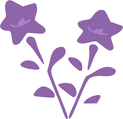 Japanese Bellflower Purple Imprint Vector Image - Purple Flower Clipart (500x482)
