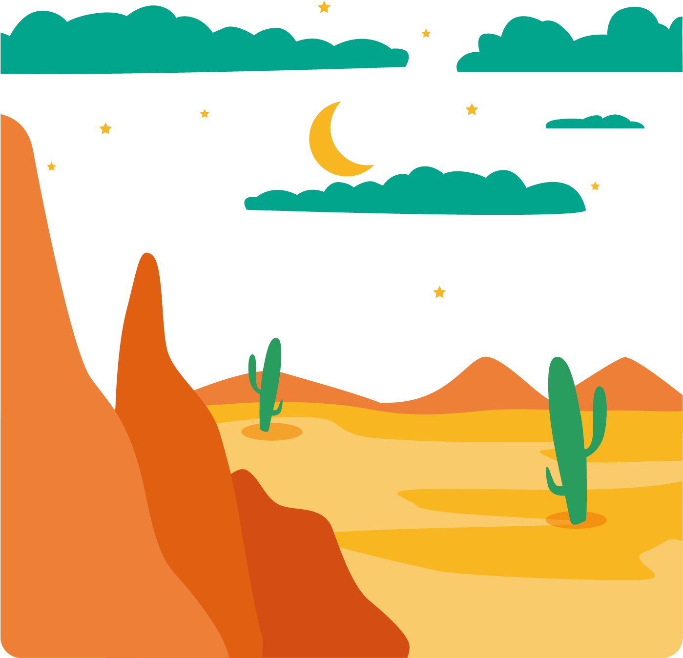 Desert Euclidean Vector Computer File - Desert Mountain Cartoon Png (1694x1574)