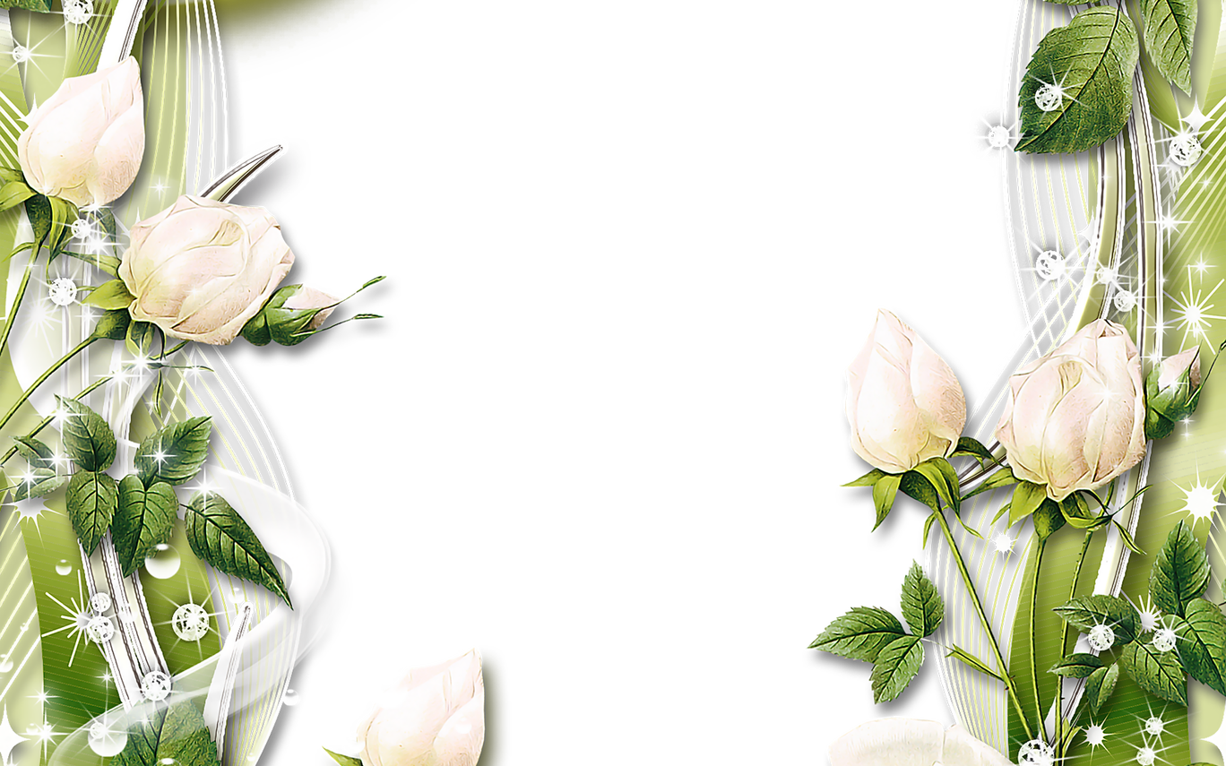 Pin By Yvonne Jeanson On Clipart Borders Pinterest - White Rose Border Png (1368x855)