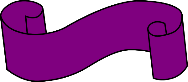 Purple Scroll Clip Art - Purple Scroll (600x262)