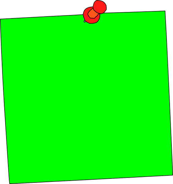 Post-it Clipart Green - Sticky Notes Green (564x599)