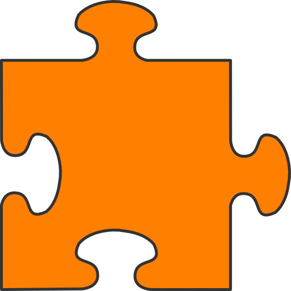 Orange Border Puzzle Piece Top Clip Art At Clipart - Orange Puzzle Piece Clip Art (600x601)