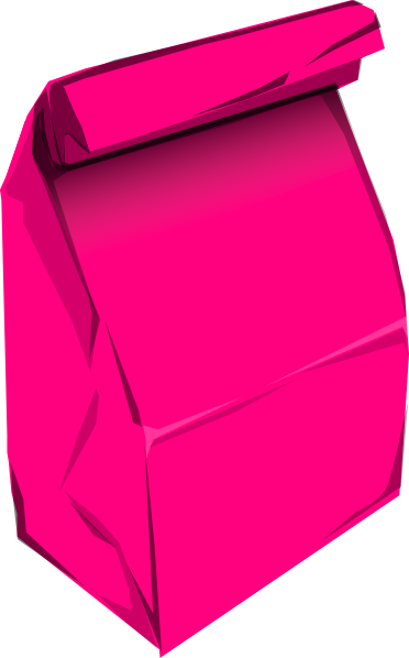 Pink Paper Bag Clip Art - Pink Lunch Box Clipart (372x598)