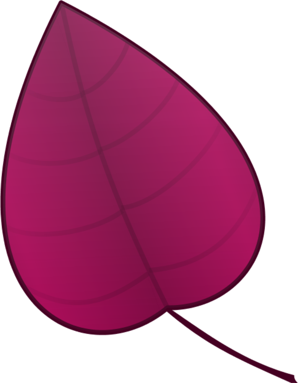 Pink Leaf Clipart - Leaf Clip Art (600x772)