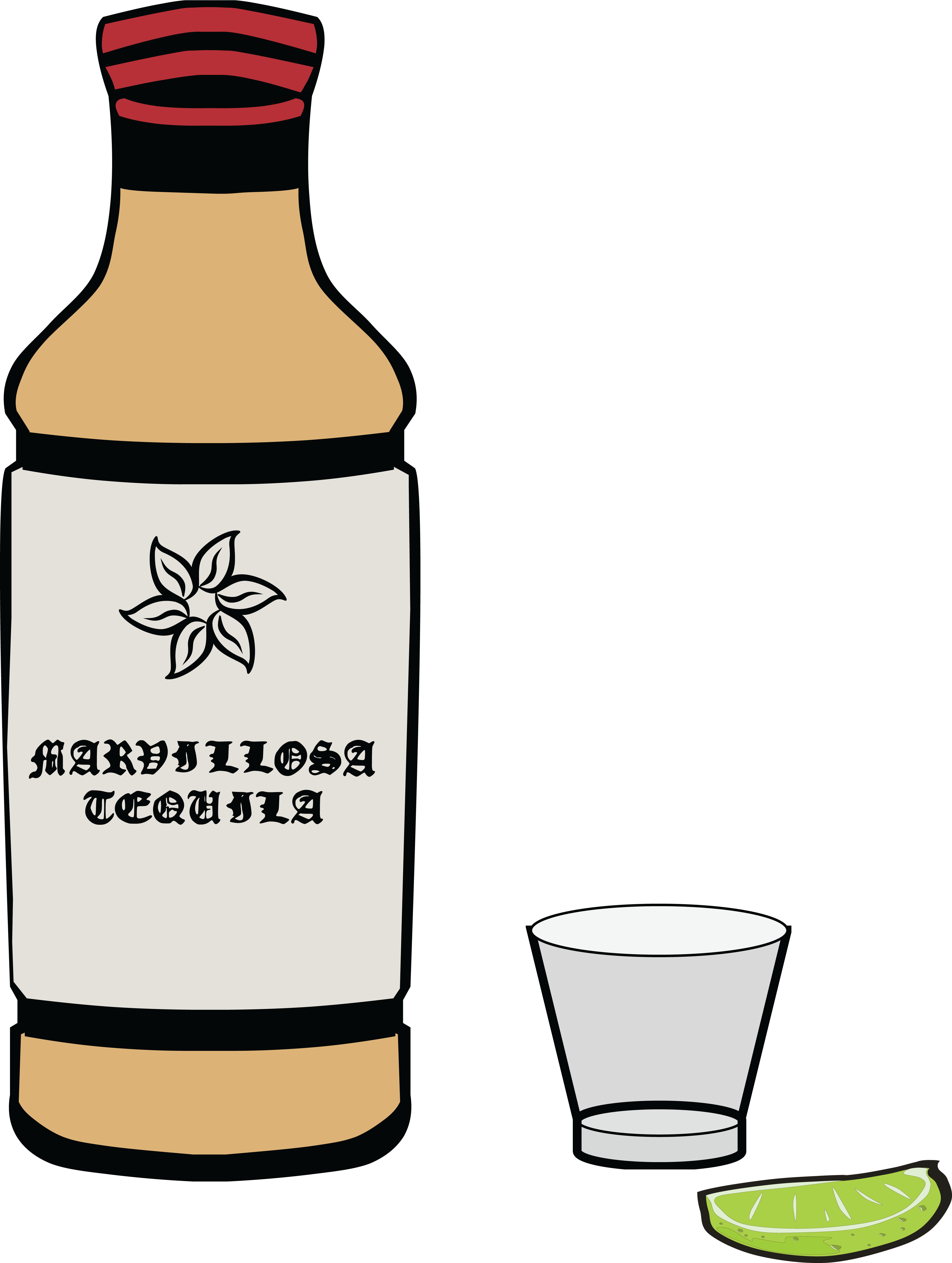 Free Clipart Of A Bottle Of Tequila - Tequila (4000x5308)