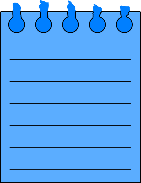 Blue Notepad Clipart (462x599)