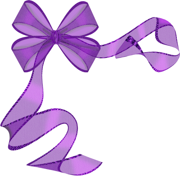 Purple Ribbon Bow Clip Art - Purple Ribbon Border Clip Art (580x566)
