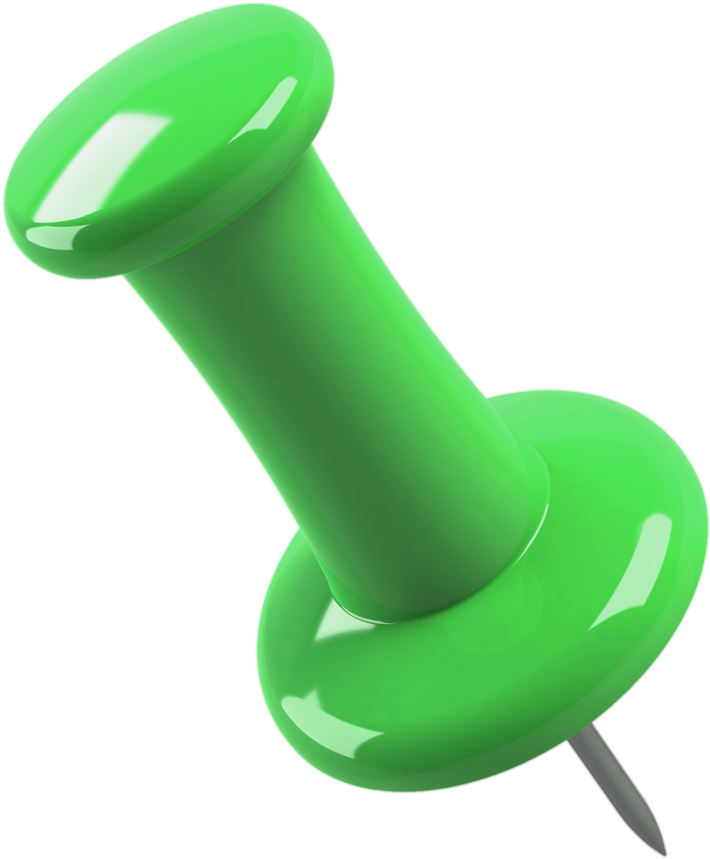 Paper Pin Clip Art - Green Push Pin Png (810x1050)