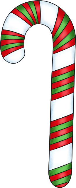 Free Christmas Graphics - Candy Cane Clipart Transparent (259x636)