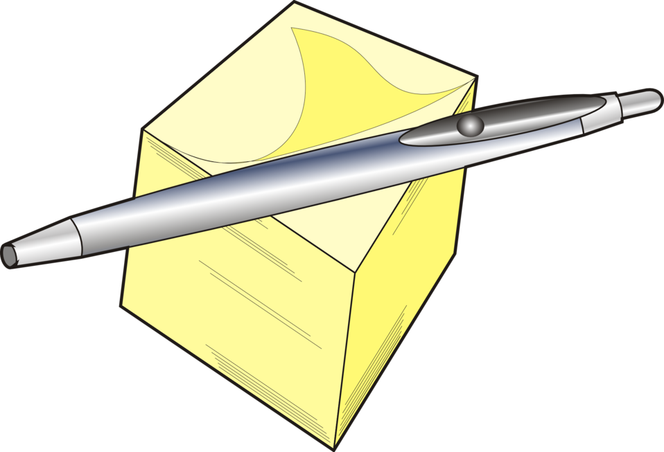 Pen And Pad - Office Supply Clip Art (1100x750)