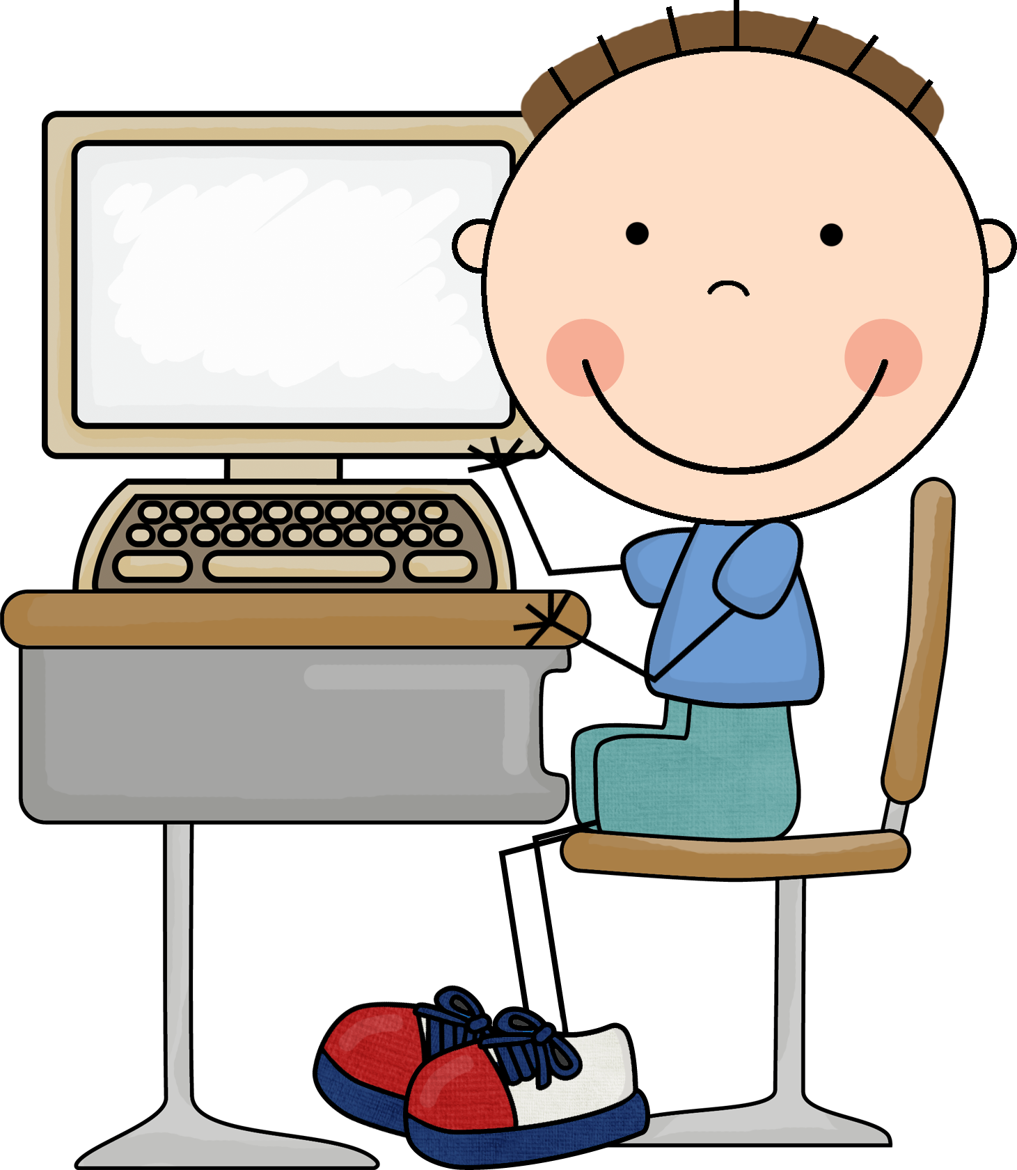 Computer Class Clipart For Kids - Work On Computer Daily 5 (1461x1681)
