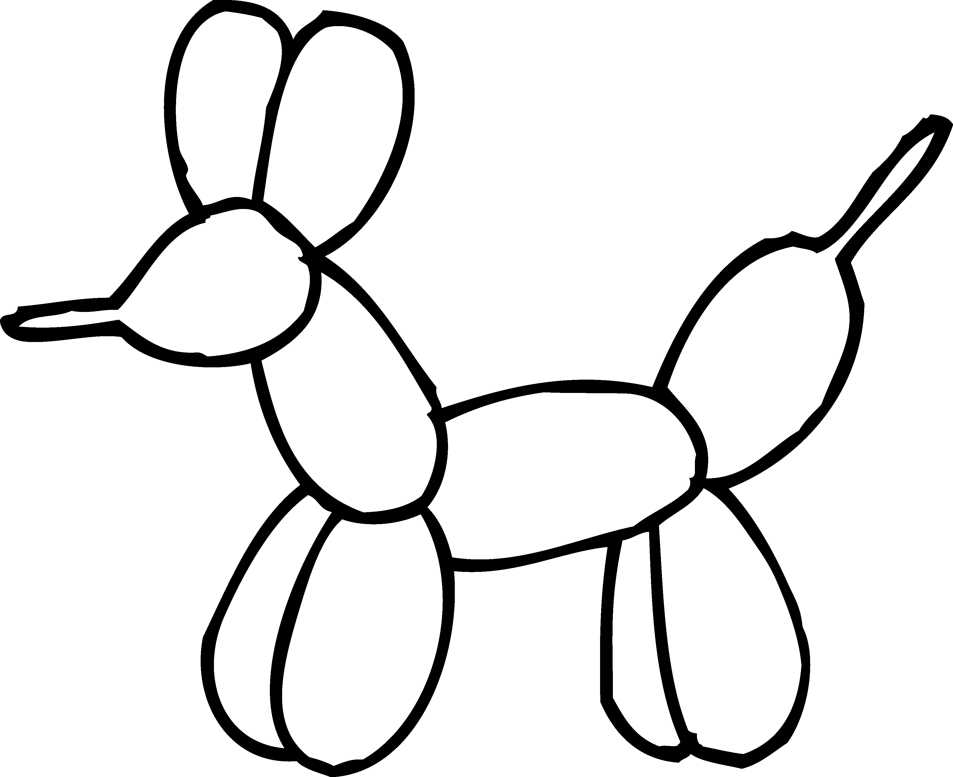 Paper Shredder Clipart - Balloon Animal Coloring Pages (3648x2974)