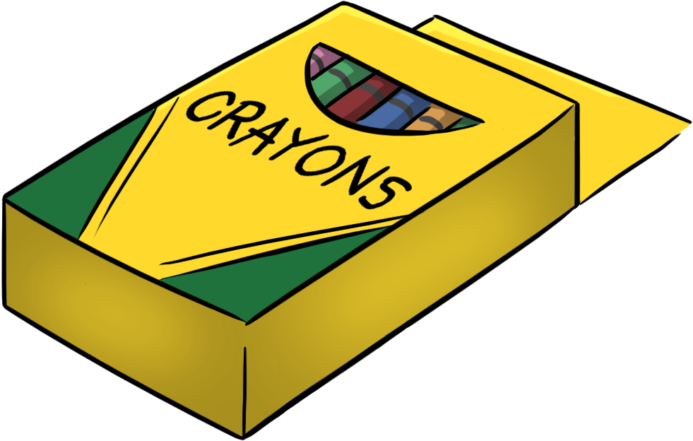 Box - Free Clip Art Crayons (1044x703)