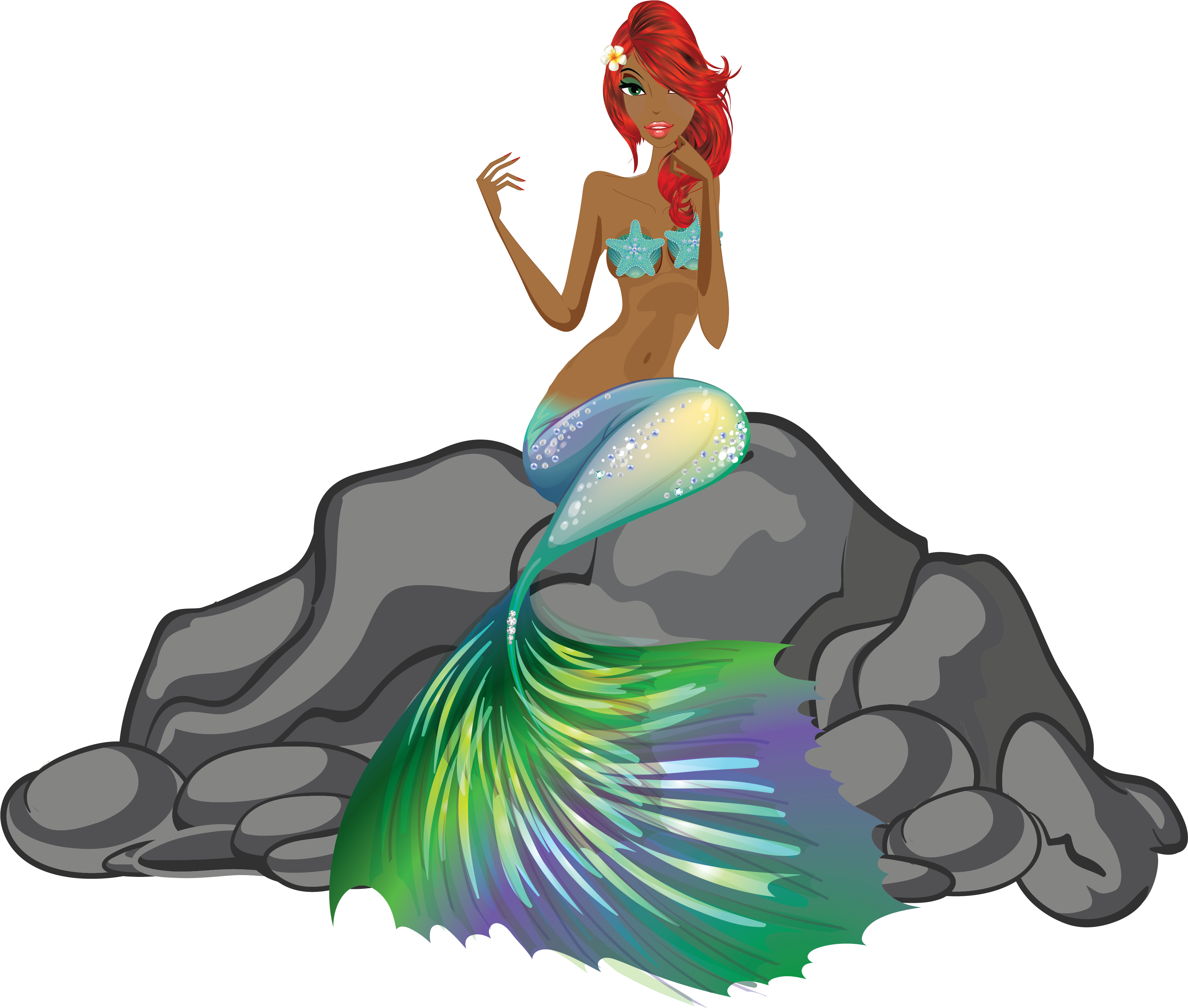 Mermaid Clip Art And Digital Paper, Fantasy Mermaid - Greeting Card (3583x2875)
