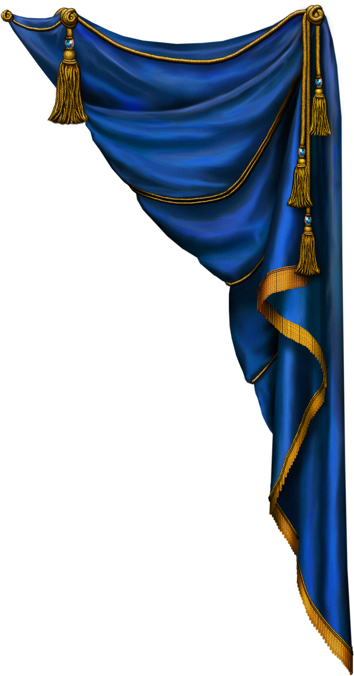 Transparent Blue Curtain Png Clipart - Curtain Png (1589x2932)