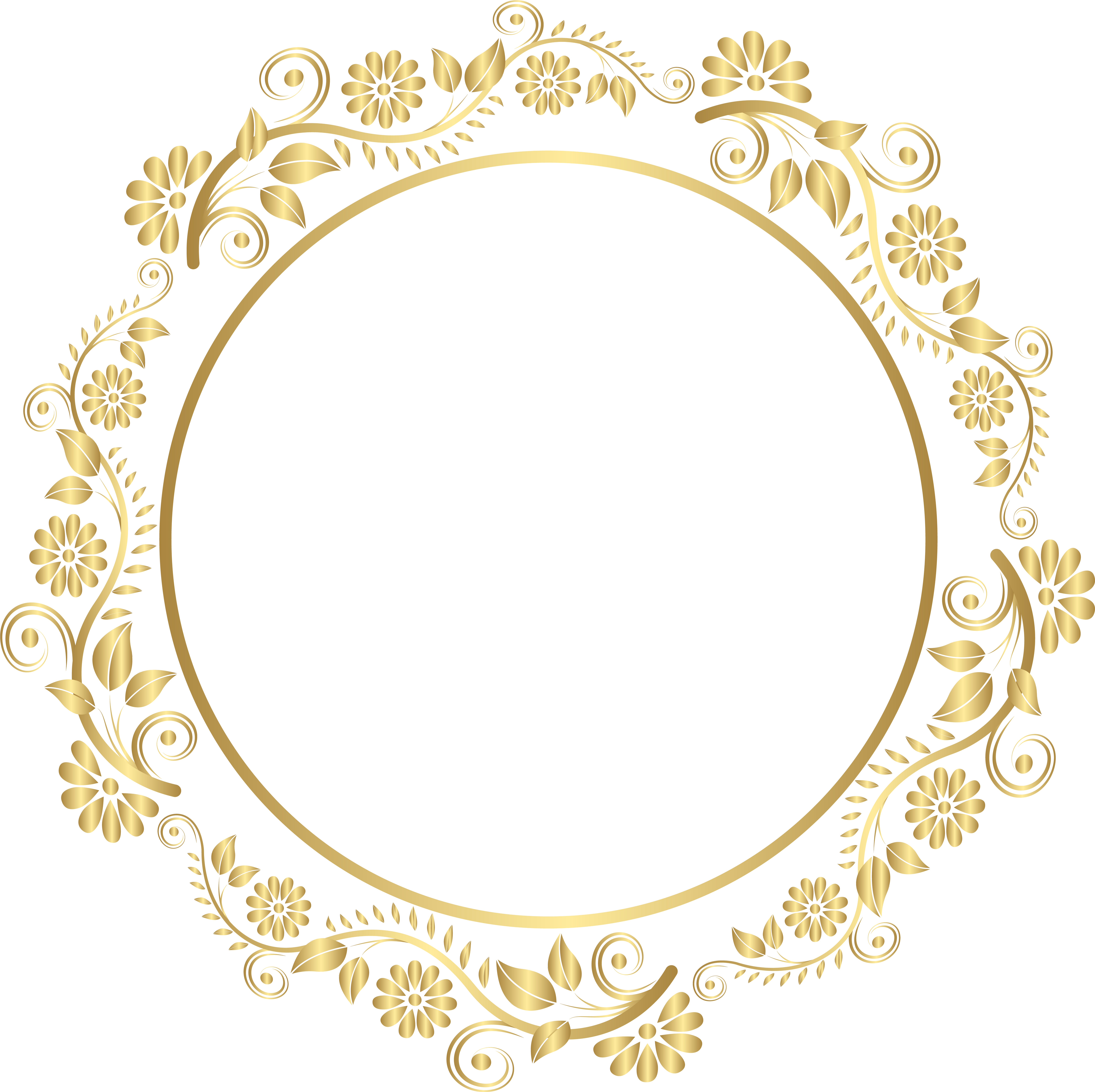 Round Gold Border Frame Deco Png Clip Art - Round Gold Border Frame Deco Png Clip Art (8019x8000)