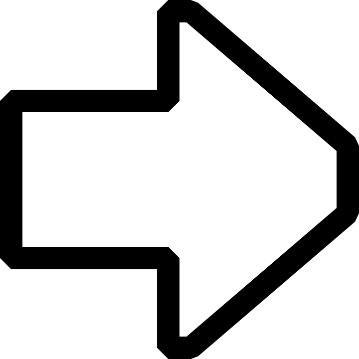 Right Clipart Scroll - White And Black Arrow (750x750)