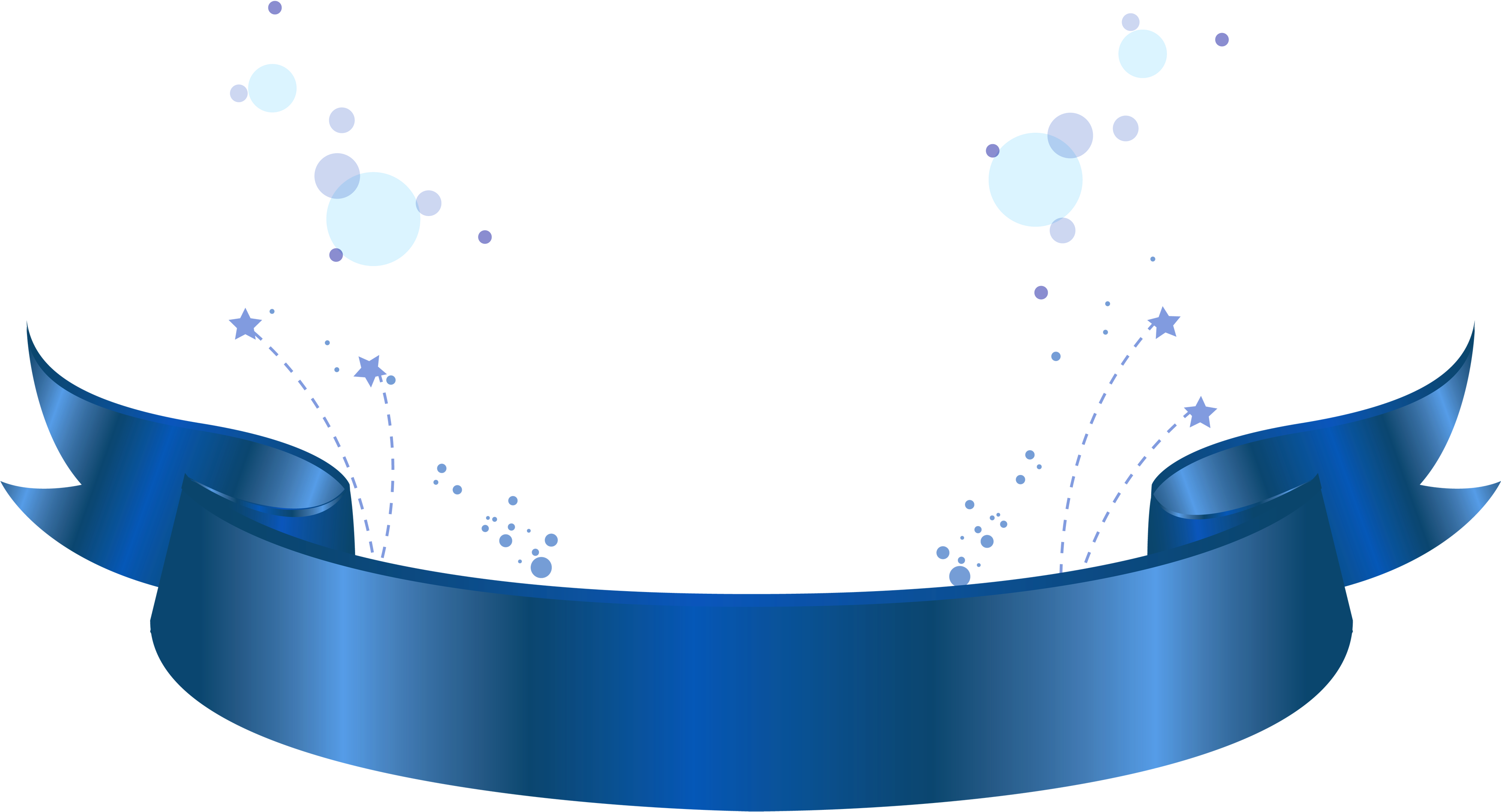 Blue Banner Decorative Element Png Clipart - Clipart Png (3500x2023)