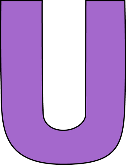 Letter U Clip Art Clipart - Purple Letter U (422x550)