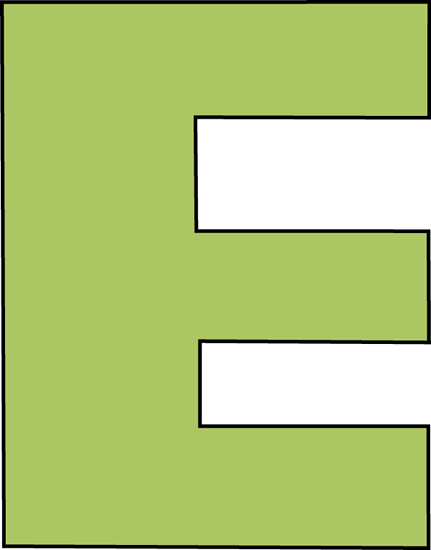 Green Letter E Clip Art - Green Letter E Clipart (431x550)