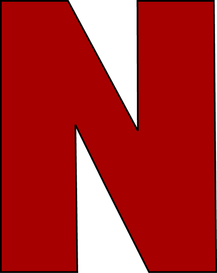 Red Letter N Clip Art - Letter N In Red (439x550)