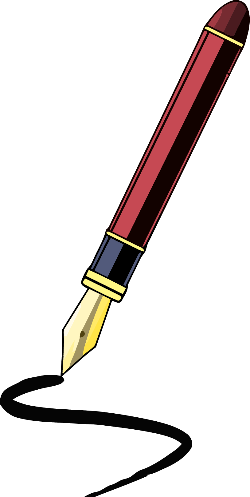 Fancy Pen Clipart Png - Writing Pen Clip Art Png (814x1616)