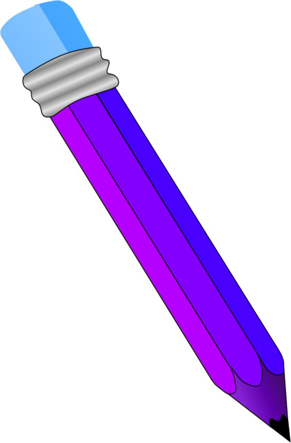 Vector Clip Art - Purple Color Pencil Clip Art (600x913)