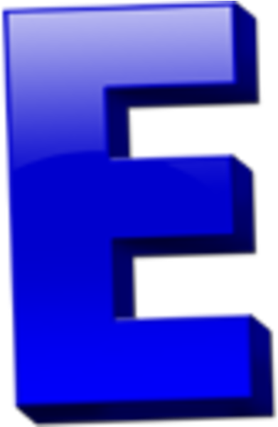 E Clipart - Letter E Color Blue (600x600)