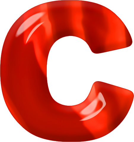 Red Glass Letter C - Letter C In Red (452x481)