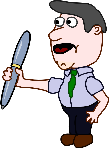 Holding A Pen Clipart (504x599)