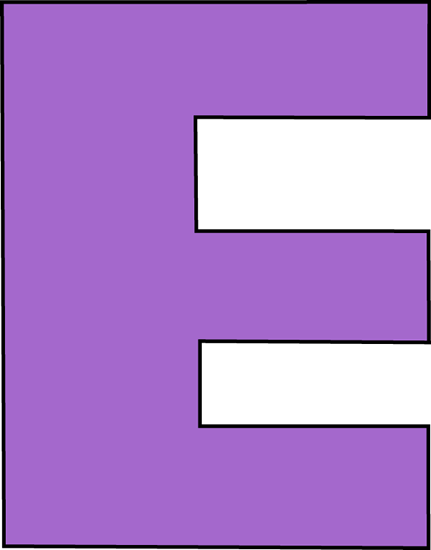 Purple Letter E Clip Art - Letter E Clip Art (431x550)