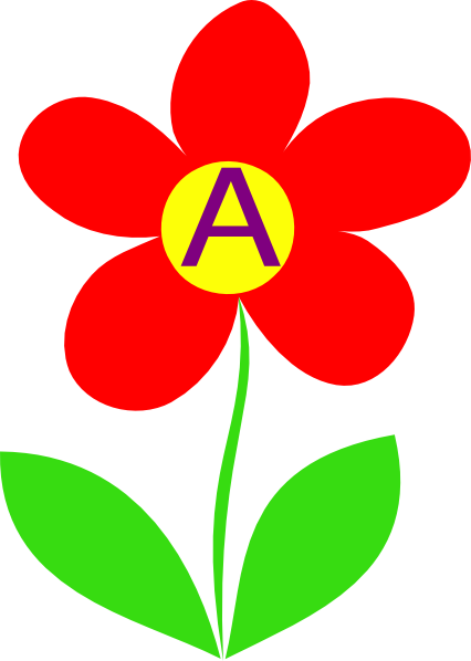 Lue Clip Art Flower Letter A Clip Art - Cartoon Pictures Of Flower (426x598)