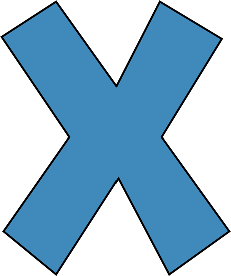 Blue Alphabet Letter X Clip Art - Letter X Clipart (460x550)