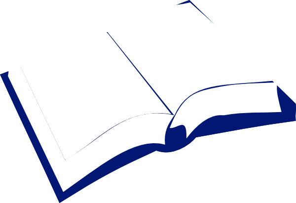 Open Book Cover Clip Art - Books In Blue Colour (600x411)
