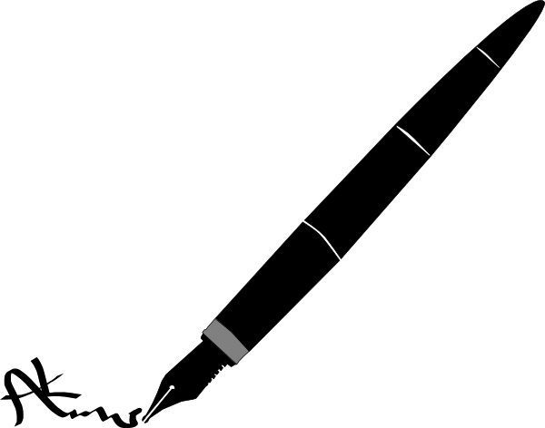 Pen Signature Clip Art At Clker - Pen Clip Art (600x472)