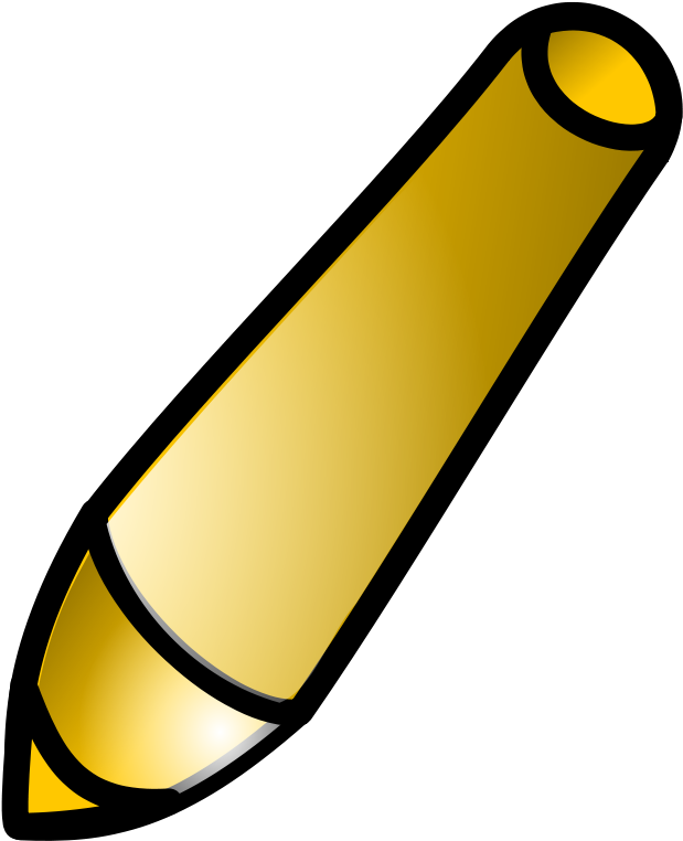 Golden Pen Clip Art (609x750)
