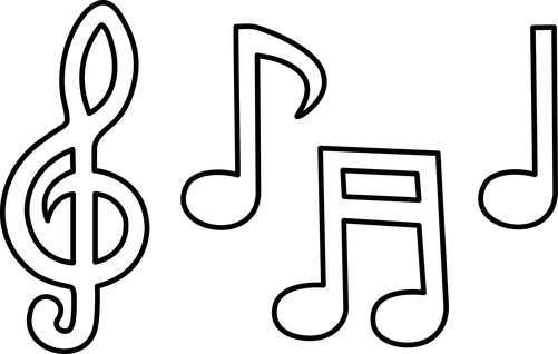 Music Black And White Music Notes Black And White Music - Colour In Music Notes (501x318)
