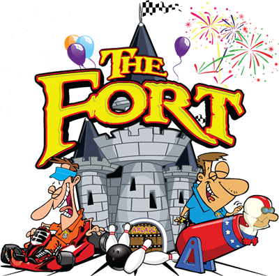 The Fort Fun Centre, Bowling, Arcade, Laser Tag, Restaruant - Cartoon (400x396)