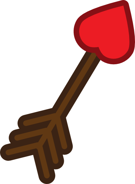 Cupid Arrow Clip Art - Clip Art Cupid Arrow (438x596)