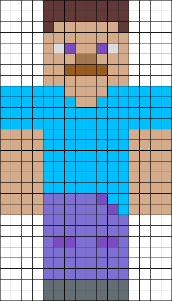 Steve From Minecraft - Perler Bead Steve Minecraft (337x589)