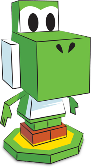 Paper Luigi Paper Gumba Paper Yoshi Paper Mario - Mario And Luigi Paper Jam Papercraft Yoshi (322x591)