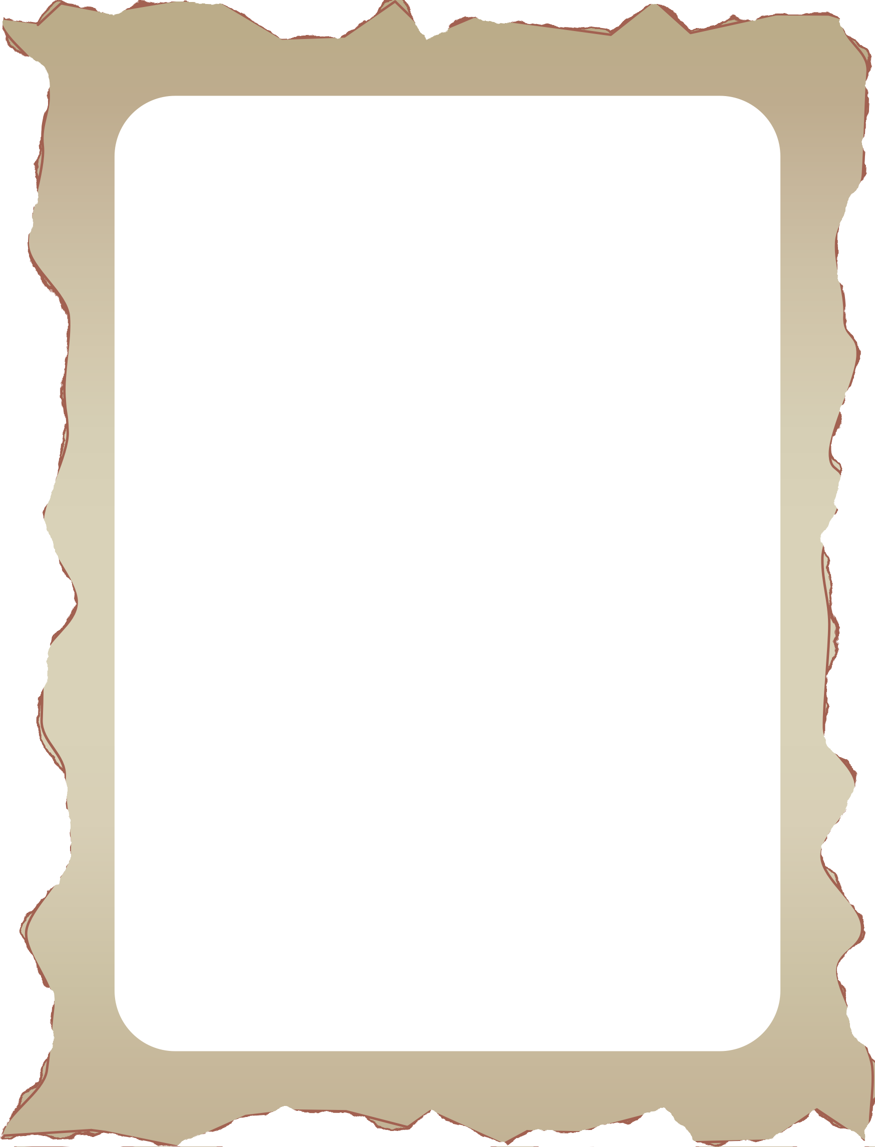 Old Paper Transparent Border Clipart - Picture Frame (1749x2292)