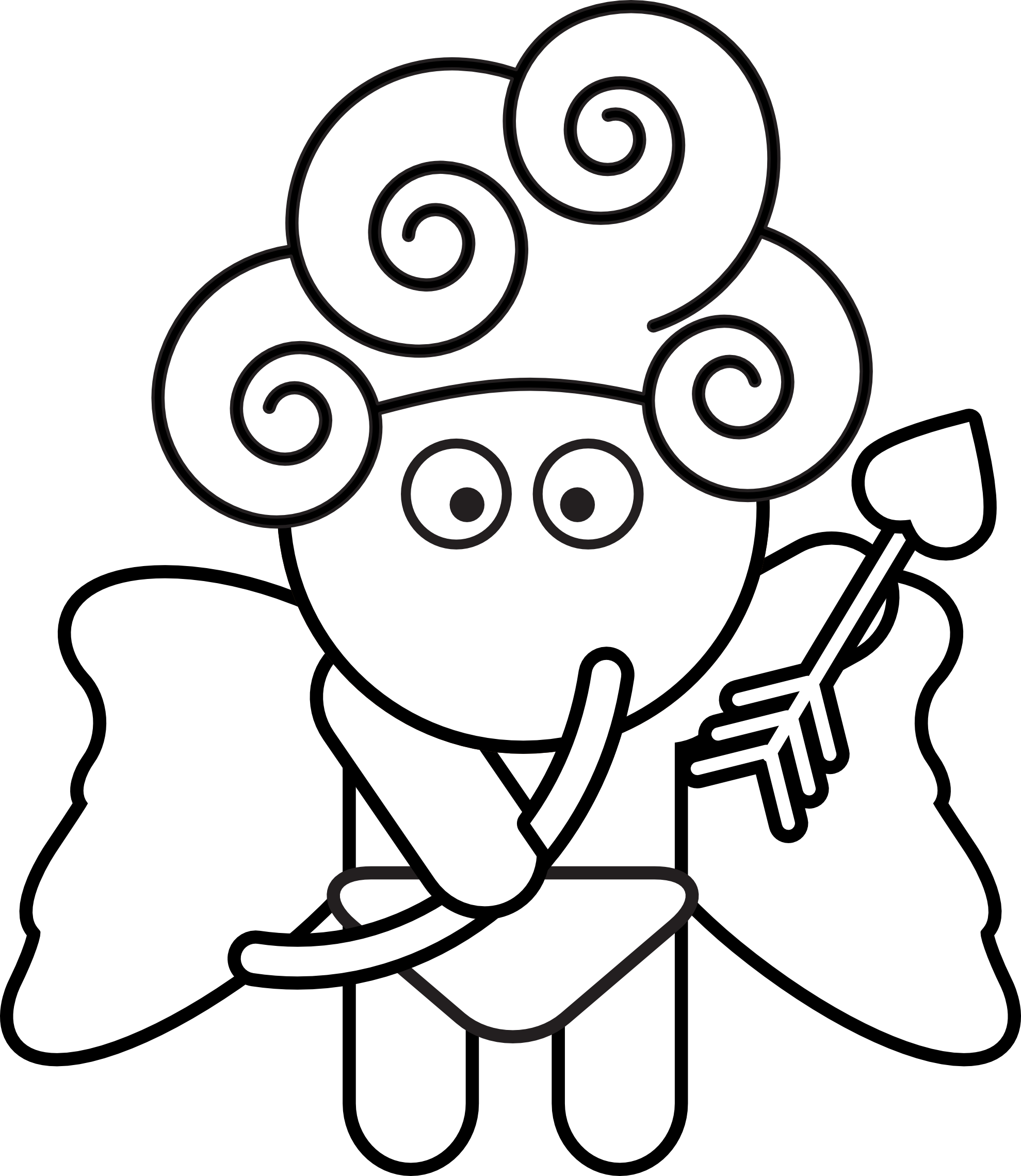 Black Cupid Cliparts - Cartoon Cupid (1979x2279)