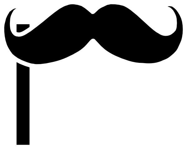 Mustache Black Moustache Clipart Free - Moustache On A Stick (600x479)