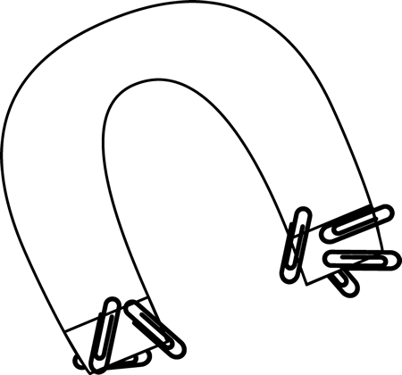 Black And White Magnet With Paperclips - Dandelion Drawing (450x420)