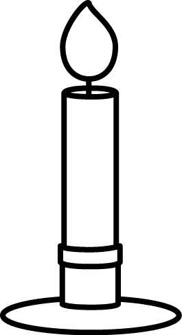 Holder Cliparts - Clipart Black And White Candle (265x488)