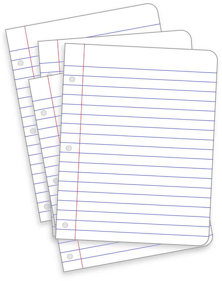 Messy Lined Papers - Clip Art (773x1000)