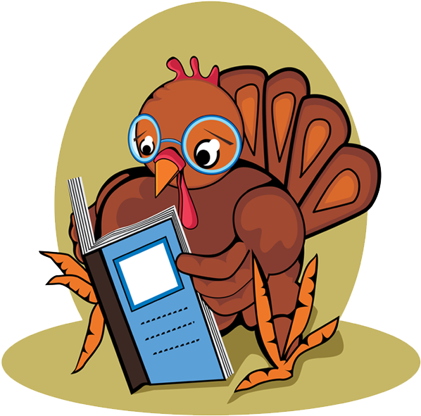 Book Recommendations - Turkey Reading Clipart (600x599)