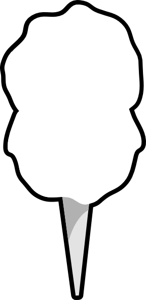 Black And White Candy Floss Clipart Png (288x591)